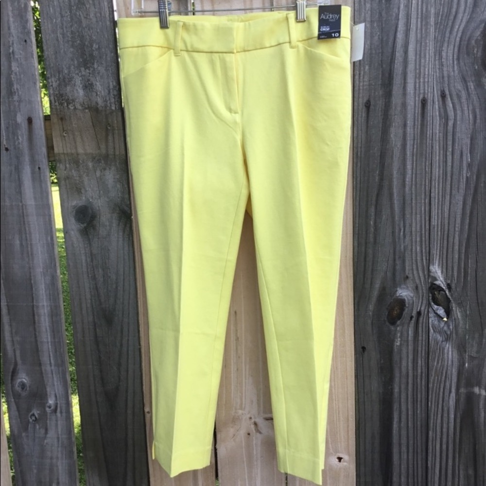 NY&Co Audrey yellow slim leg crop pant